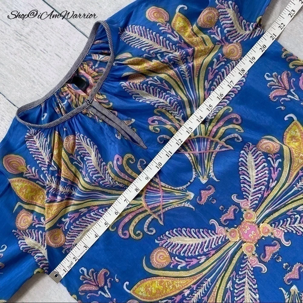 J.Crew mirrored paisley/feather cotton-silk voile pullover top *shop@iamwarrior
